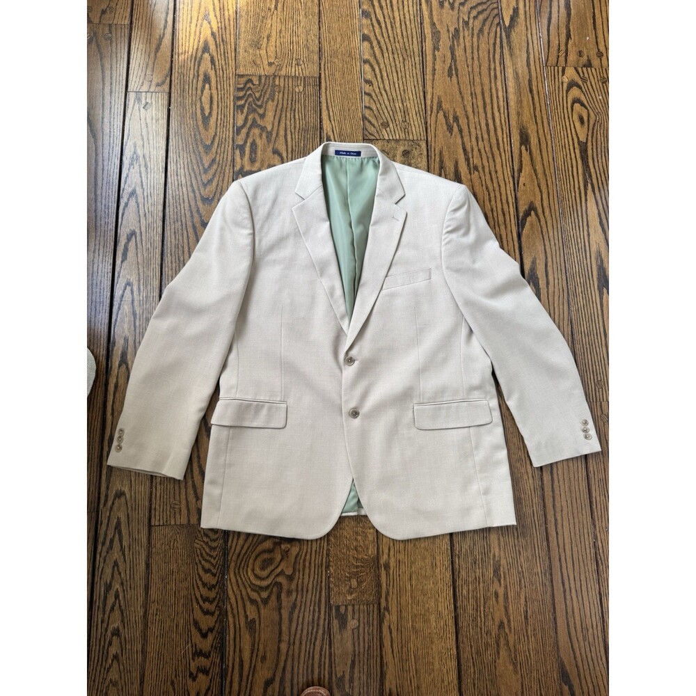 Alan Flusser Men's Tan Blazer Size 48R Sport Coat Suit Jacket
